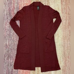 Lildy Burgundy Open Front Cardigan Size Small-Medium